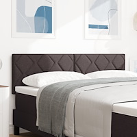vidaXL Sänggavel Diamantblockdesign Mörkbrun 140 cm Tyg