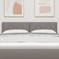 vidaXL Sänggavel Diamantblock Design Taupe 140 cm Tyg