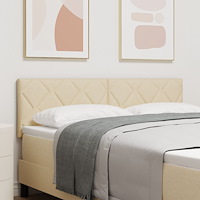 vidaXL Sänggavel Diamantblockdesign Grädde 140 cm Tyg