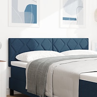 vidaXL Sänggavel Diamond Blocks Design Blå 140 cm Tyg