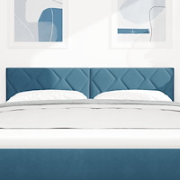 vidaXL Sänggavel Diamantblock design Mörkblå 140 cm Sammet