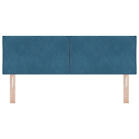 vidaXL Sänggavel Diamantblock design Mörkblå 140 cm Sammet