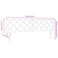 vidaXL Sänggavel Diamantblock Design Svart 160 cm Sammet