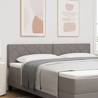 vidaXL Sänggavel med Diamantblock Design Taupe 180 cm Tyg