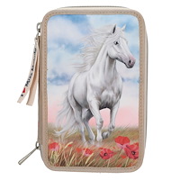Miss Melody Miss Melody - Triple Pencil Case - Poppy Sand - Beige
