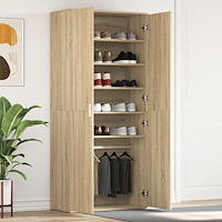 vidaXL Skåp för skor Sonoma ek 80x39x180 cm Konstruerat trä
