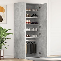 vidaXL Sko Cabinet Betonggrå 80x39x180 cm Spånskiva