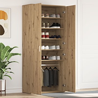 vidaXL Sko Cabinet Hantverksmässig Ek 80x39x180 cm Konstruerat trä