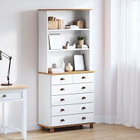 vidaXL Hutch “ASKIM” Vit 91x40x199.5 cm Massivt Trä Pine, vidaXL Hutch "ASKIM" Vit 91x30x104 cm Massivt Trä Pine, vidaXL Kommod...