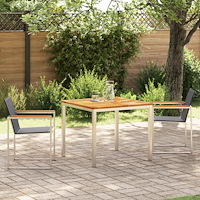 vidaXL 3-delat Trädgårdsmöbelset Massivt teakträ, vidaXL Utematbord 90x90x74,5 cm Massivt teakträ