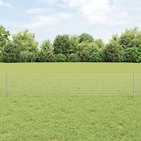 vidaXL Staket med stolpar Silver 0.4 x 25 m Stål