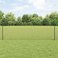 vidaXL Staket med stolpar Grå 0.5 x 10 m Stål