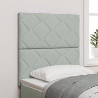 vidaXL Sänggavel Diamantblock Design Ljusgrå 80 cm Sammet, vidaXL Sänggavel Diamantblock Design Ljusgrå 160 cm Sammet