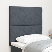 vidaXL Sänggavel Diamantblock Design Mörkgrå 80 cm Sammet, vidaXL Sänggavel Diamantblock Design Mörkgrå 160 cm Sammet