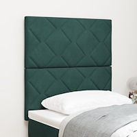 vidaXL Mörkgrön Diamantblocks Sammet Sänggavel 80 cm, vidaXL Mörkgrön Diamantblocks Sammet Sänggavel 160 cm