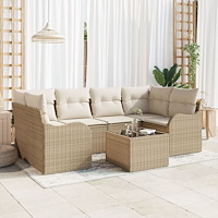 vidaXL Trädgårdsoffset Beige 55 x 55 x 37 cm konstrotting