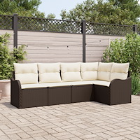 vidaXL Trädgårdsoffset 5 pcs Brun konstrotting