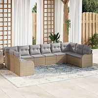 vidaXL Trädgårdsoffset Beige konstrotting