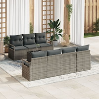 vidaXL Soffset 8 pcs Grå konstrotting