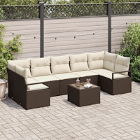 vidaXL Soffset 8 pcs Brun och Kräm konstrotting