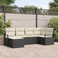 vidaXL Soffset 6 pcs Svart konstrotting