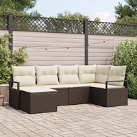 vidaXL Soffset 6 pcs Brun konstrotting