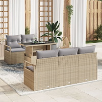 vidaXL Trädgårdsoffset 6 pcs beige och ljusgrå 100 x 55 x 73 cm