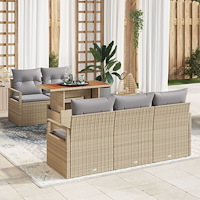 vidaXL Trädgårdsoffset 6 pcs beige och ljusgrå 100 x 55 x 73 cm
