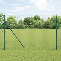 vidaXL Staket med stolpar Grön 1.5 x 10 m Stål
