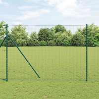 vidaXL Staket med stolpar Grön 1.5 x 10 m Stål