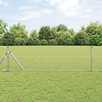 vidaXL Stängsel med stolpe Silver 0,4 x 10 m Stål och PVC