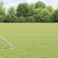 vidaXL Stängsel med stolpe Silver 0,8 x 25 m Stål