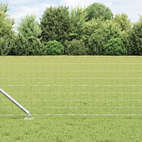 vidaXL Stängsel med stolpe Silver 0,6 x 25 m Stål