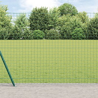 vidaXL Staket med stolpar Grön 1.2 x 10 m Stål