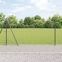 vidaXL Stängsel med stolpe Grå 1,2 x 25 m Stål