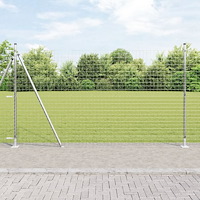 vidaXL Stängsel med stolpe Silver 1,5 x 10 m Stål