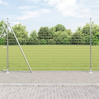 vidaXL Stängsel med stolpe Silver 1,6 x 10 m Stål