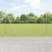 vidaXL Stängsel med stolpe Silver 1,6 x 10 m Stål