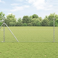 vidaXL Kättinglänkstängsel med 7 stolpar 1,2x10 m Galvaniserad stål