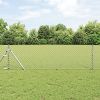vidaXL Kedjestängsel med 13 stolpar 0,8x25 m Galvaniserat stål