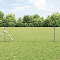vidaXL Kedjestängsel Grå Sats om 2 Galvaniserat stål 25m x 0.8m Hållbar
