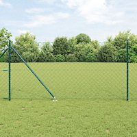 vidaXL Kedjestängsel med 7 spikposter 1x10 m Galvaniserat stål