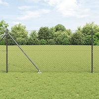 vidaXL Kedjestängsel med 7 spikpinnar 1,2x10 m Galvaniserat stål