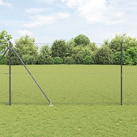vidaXL Kedjegärde med 7 Spikposter 1,6x10 m Galvaniserat Stål