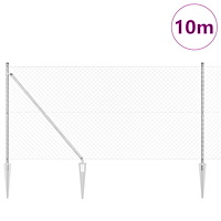 vidaXL Kedjestängsel med 7 spikar 1.2 x 10 m Galvaniserat stål