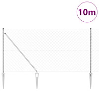 vidaXL Stängselstolpe Silver 10 x 1,2 m (60 x 60 mm nät) Stål