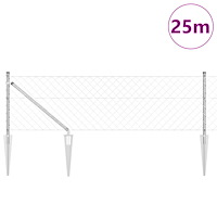 vidaXL Kedjebräde med 13 spikposter 0.4x25 m Galvaniserad stål