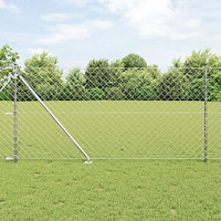 vidaXL Kedjestängsel Set om 2 Galvaniserat stål 25 x 1 m Utvidgbart