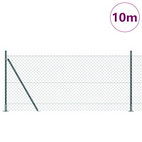 vidaXL Kedjestängsel med 7 flänsade stänger 1x10 m Galvaniserat stål
