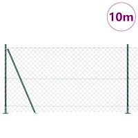vidaXL Kedjegärde med 7 Flänsade Stod 1,2x10 m Galvaniserat Stål